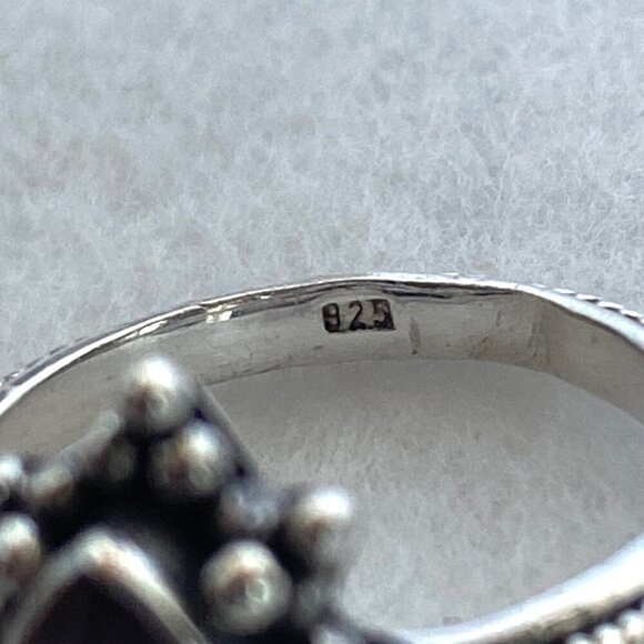 Sterling Silver 925 Bezel Set Marquise Amethyst Solitaire Ring Sz 5 - Picture 8 of 16